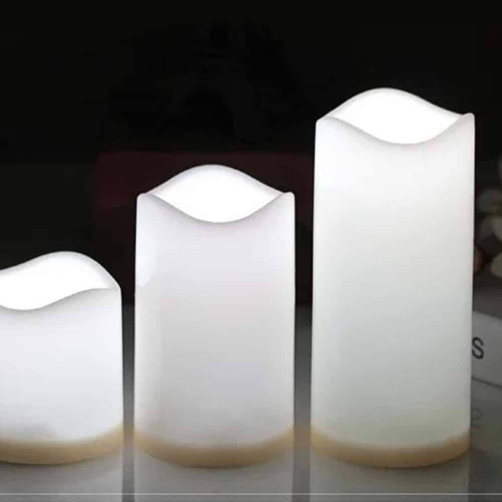 LED-Kerzen - 3 Stück - 7,5/11,5/15 cm - mit Fernbedienung - mit Farbwechsel