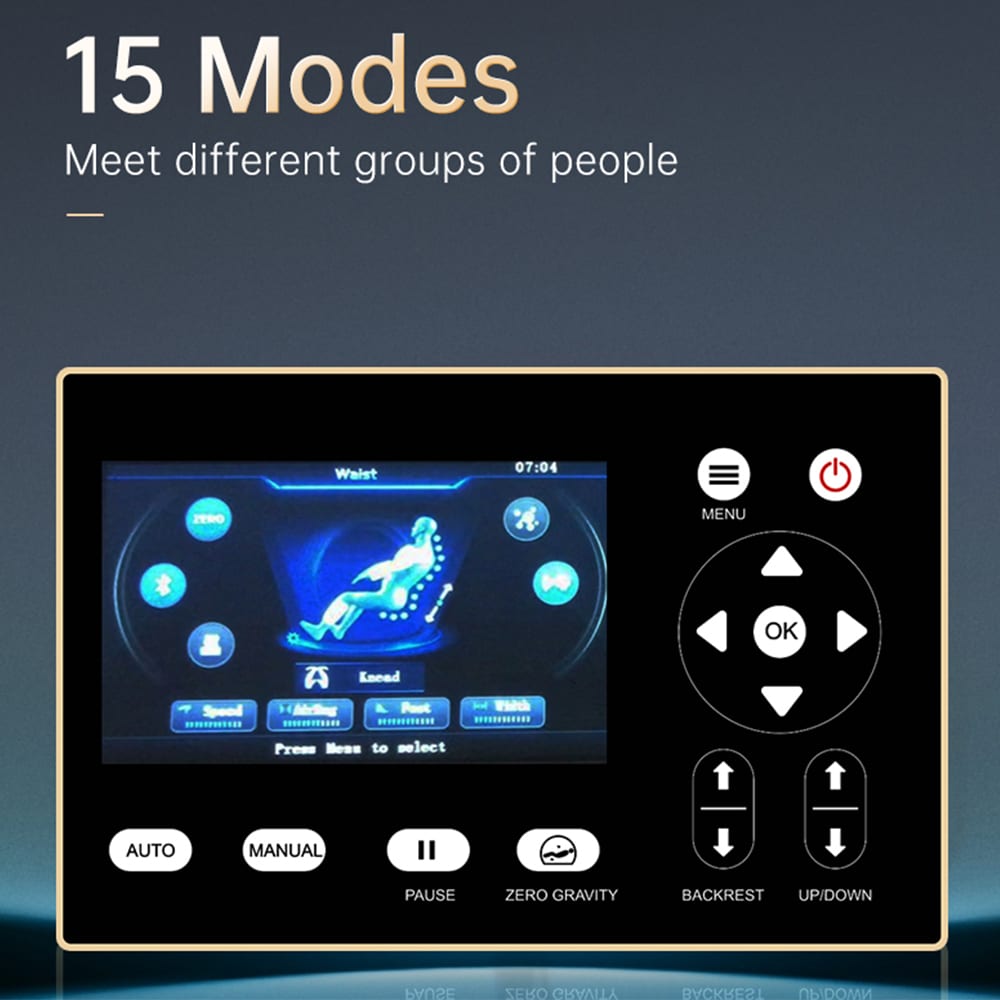 Massagesessel 4D Luxus Pro+ mit SL-Technologie, Ionen-Generator, Wärmetherapie, Herzfrequenzscanner, Sprachsteuerung & Touchscreen