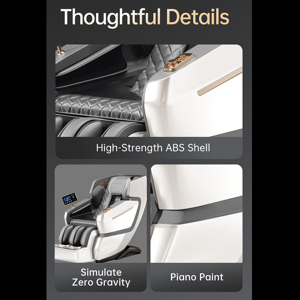 Massagesessel 4D Luxus Pro+ mit SL-Technologie, Ionen-Generator, Wärmetherapie, Herzfrequenzscanner, Sprachsteuerung & Touchscreen