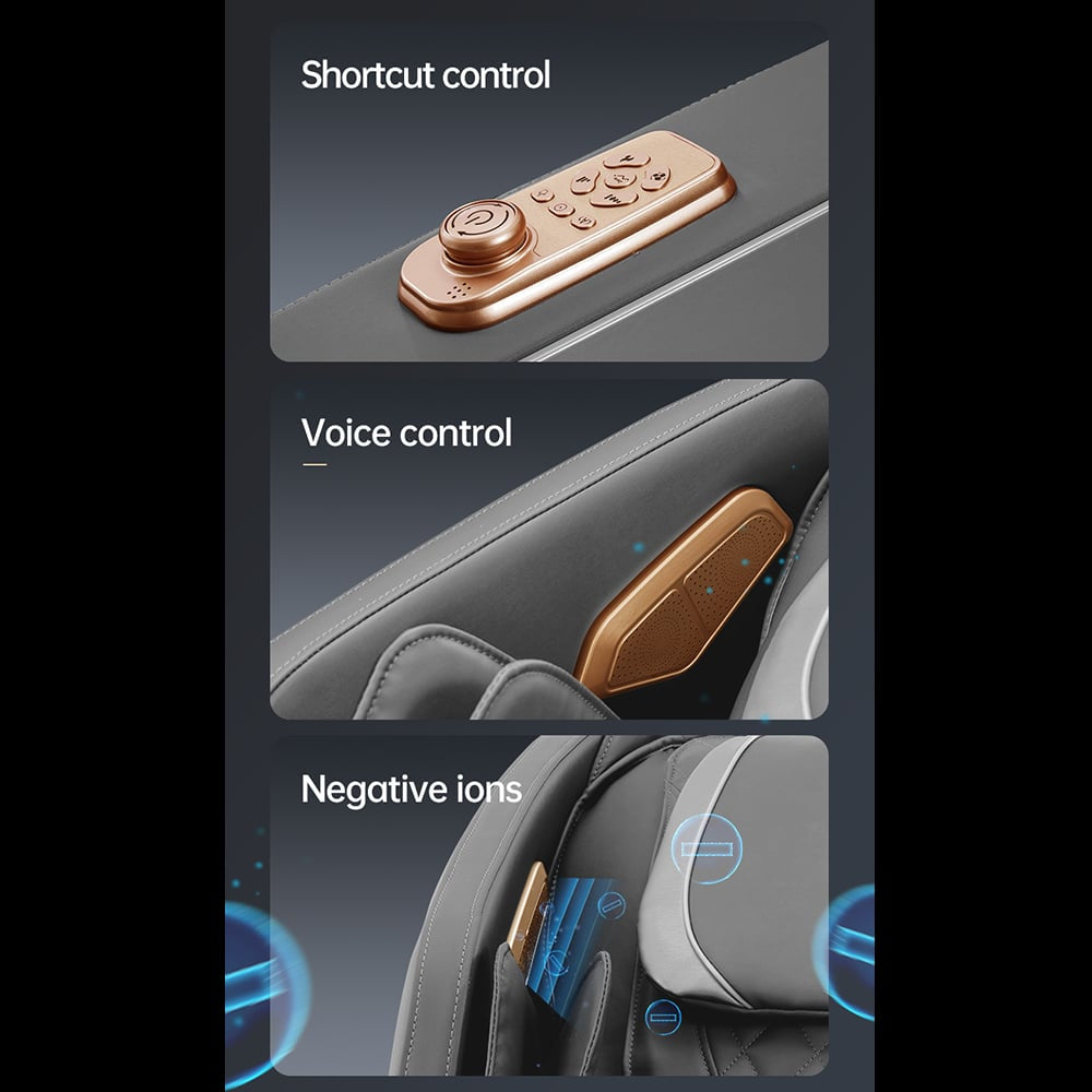 Massagesessel 4D Luxus Pro+ mit SL-Technologie, Ionen-Generator, Wärmetherapie, Herzfrequenzscanner, Sprachsteuerung & Touchscreen