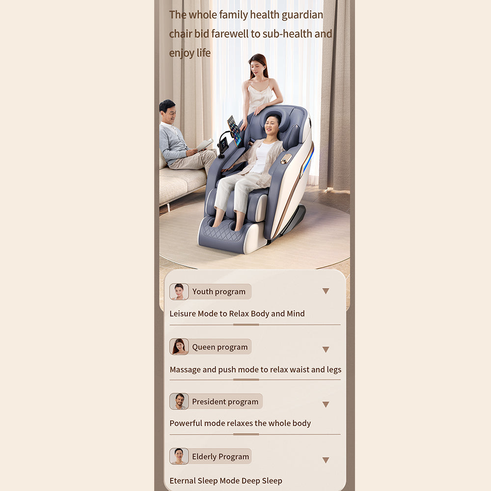 Massagesessel 4D Pro+ Schwarz mit Wärmetherapie und Sprachsteuerung