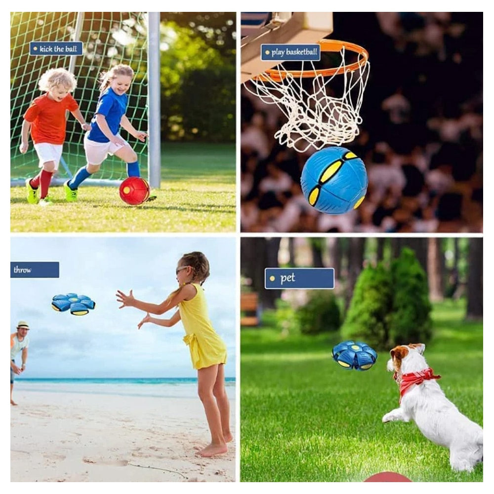 Frisbee-/UFO-Ball – lustiger, formverändernder Ball – Rot oder Blau