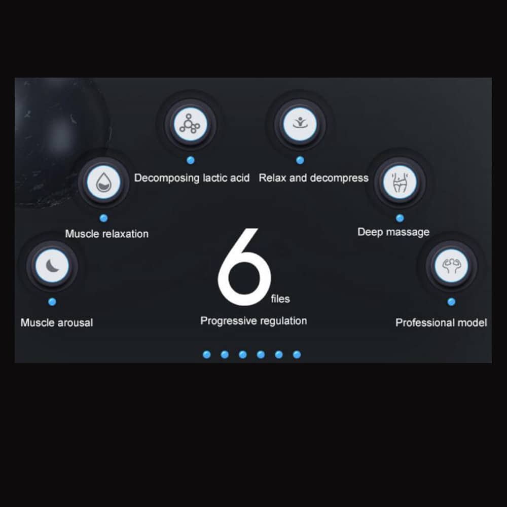 Massagepistole mit 6 Programmen und 4 Massageköpfen