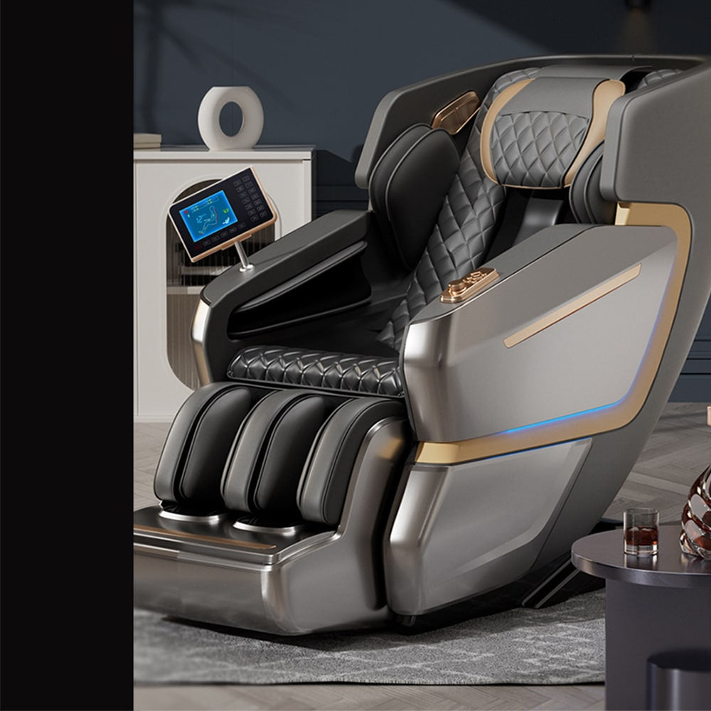 Massagesessel 4D Luxus Pro+ mit SL-Technologie, Ionen-Generator, Wärmetherapie, Herzfrequenzscanner, Sprachsteuerung & Touchscreen