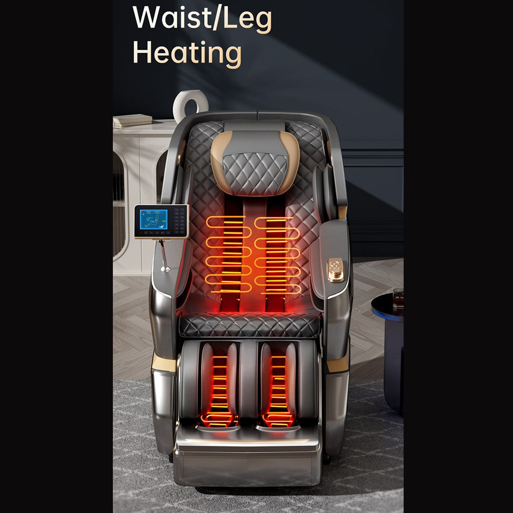 Massagesessel 4D Luxus Pro+ mit SL-Technologie, Ionen-Generator, Wärmetherapie, Herzfrequenzscanner, Sprachsteuerung & Touchscreen