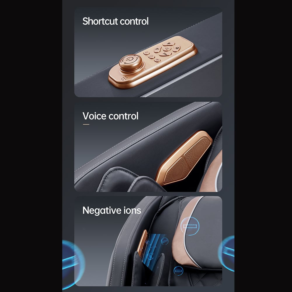 Massagesessel 4D Luxus Pro+ mit SL-Technologie, Ionen-Generator, Wärmetherapie, Herzfrequenzscanner, Sprachsteuerung & Touchscreen