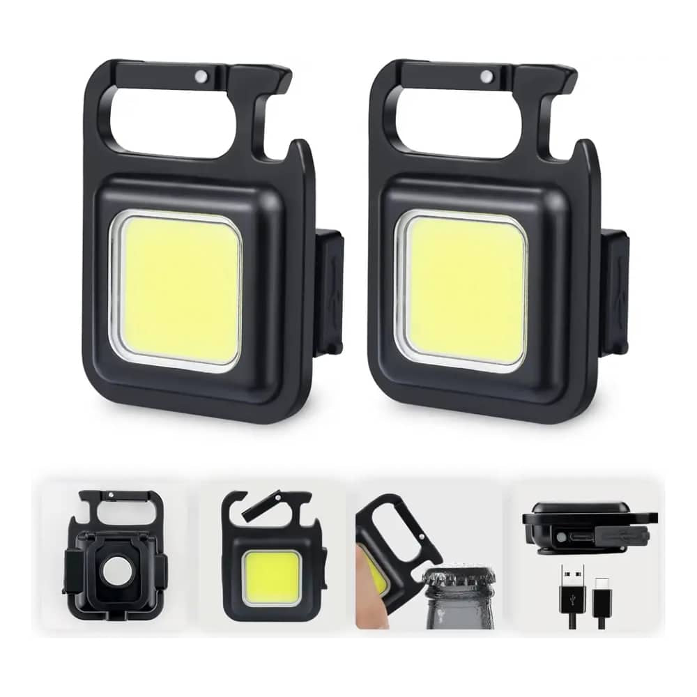 Schlüsselanhänger COB-LED-Taschenlampe - wiederaufladbar - 3 Leuchtmodi