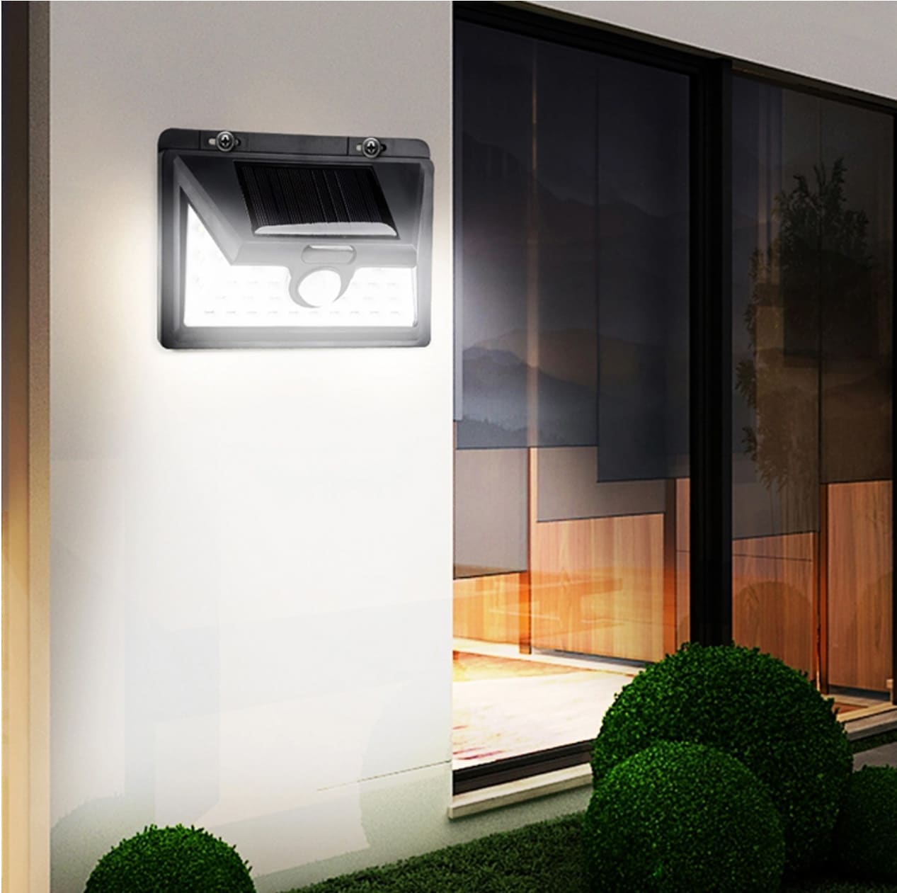 LED-Solar-Wandleuchte mit Sensor