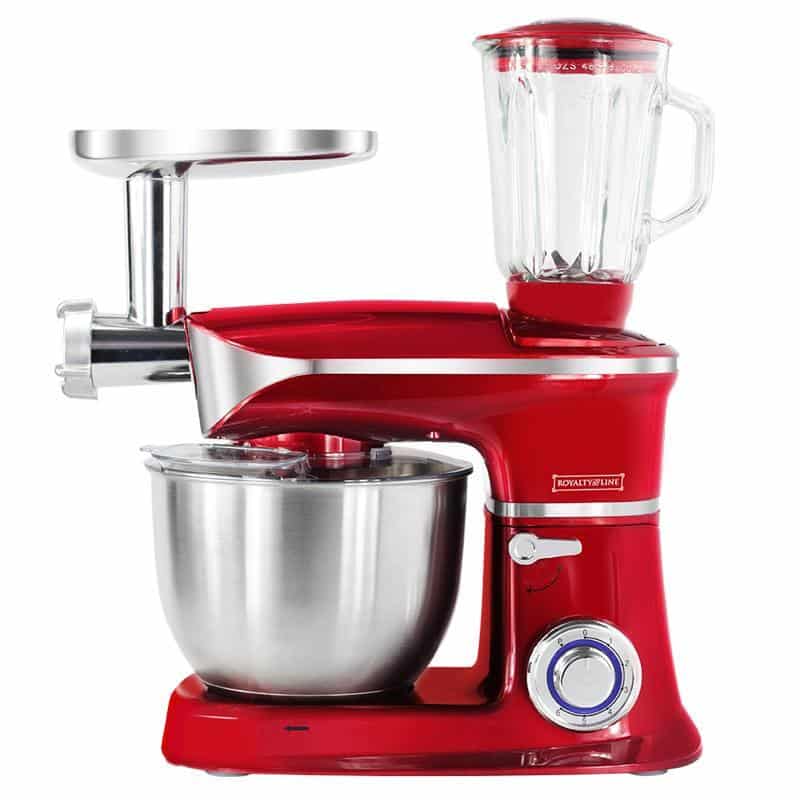 Küchenmaschine 3-in-1 1900 Watt Rot, Schwarz oder Silber (Blender, Fleischwolf und Rührmaschine)