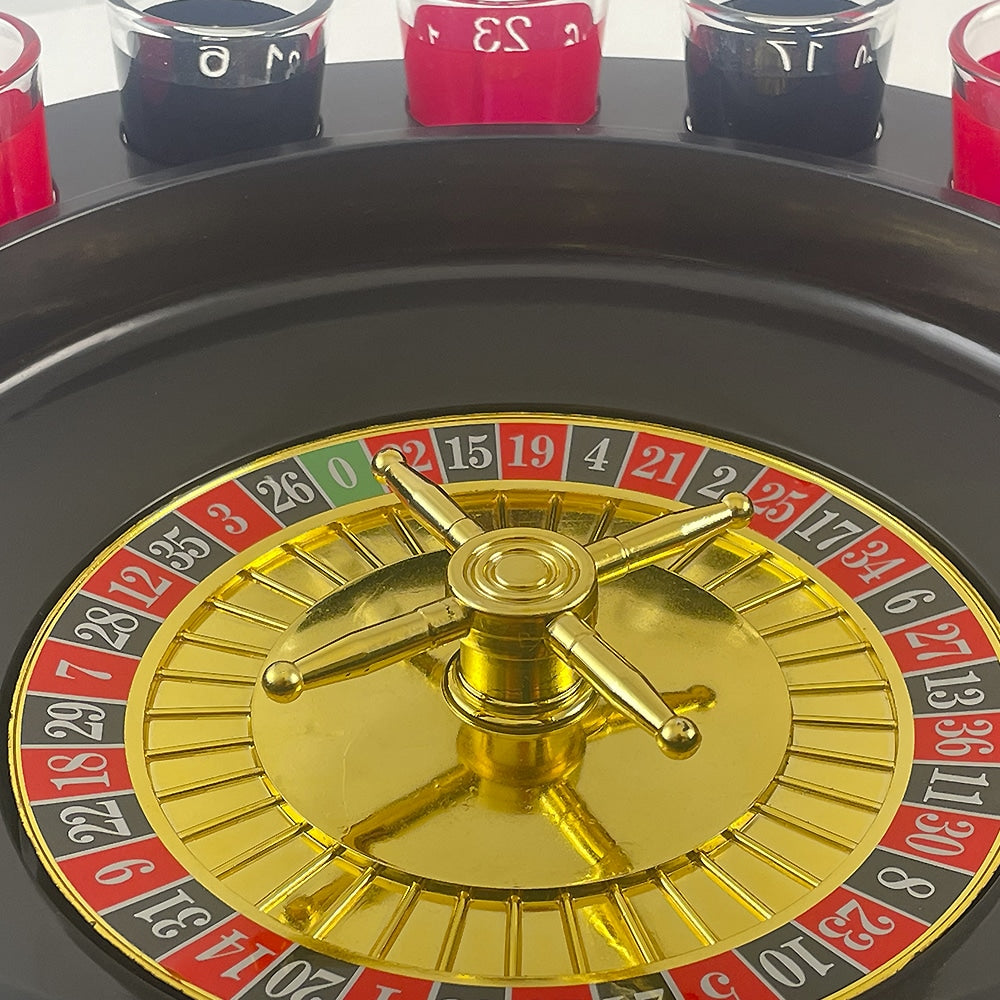 Roulette Trinkspiel mit 16 Gläsern