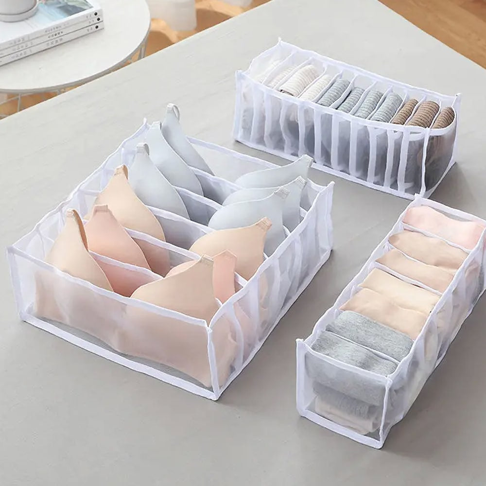 Aufbewahrungsbox/Unterwäsche-Schubladenorganisation - 3er-Set - faltbar