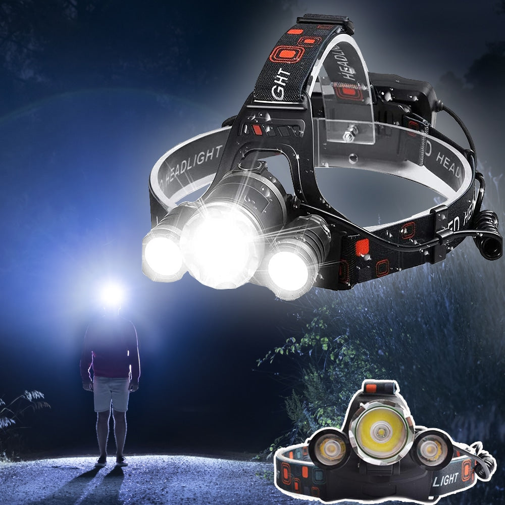 Professionelle LED-Stirnlampe (5000 Lumen) - Multifunktional und Wiederaufladbar