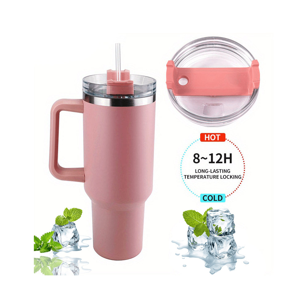 Tumbler Thermobecher 1200 ml mit Griff, Deckel und Strohhalm