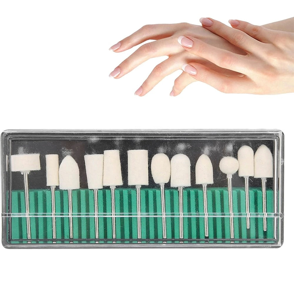 Nagelbohrer-Set - 12 Teile - für Polieren und Formen