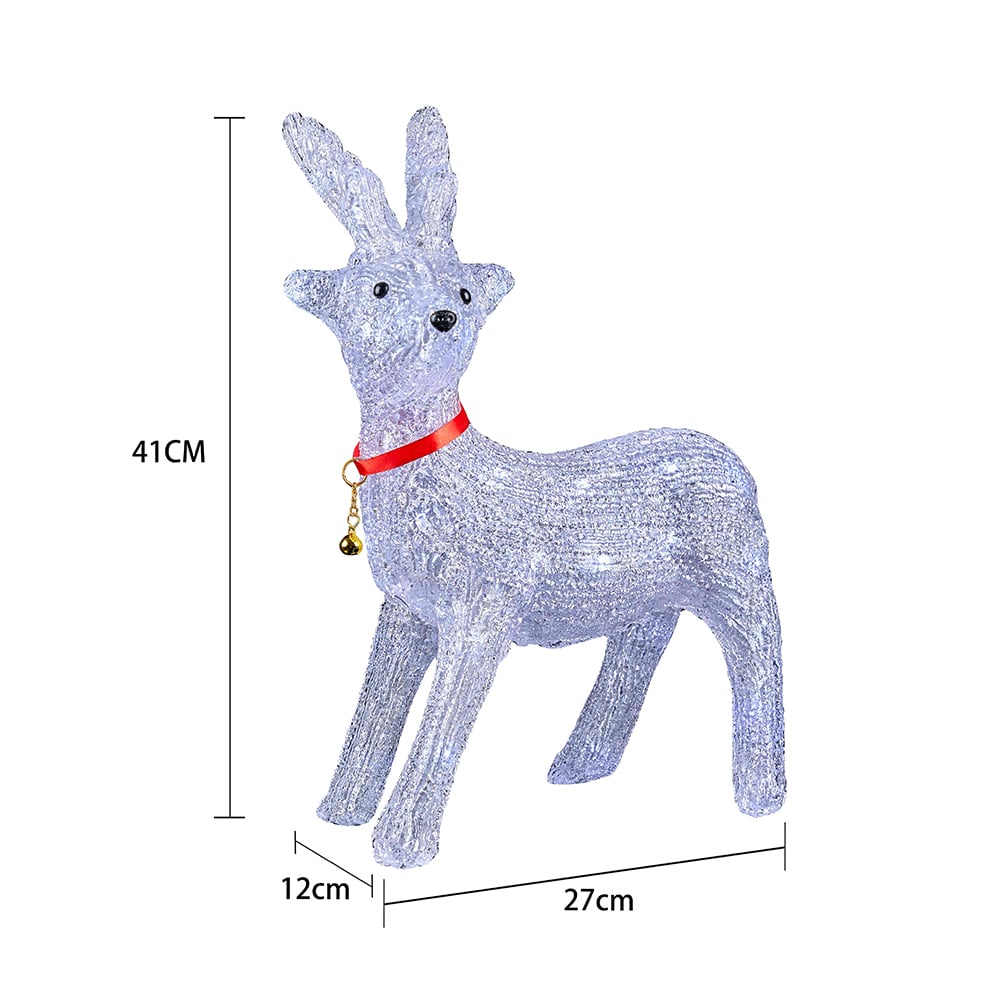 Rentier Akryl - Höhe 41 cm mit LED-Licht