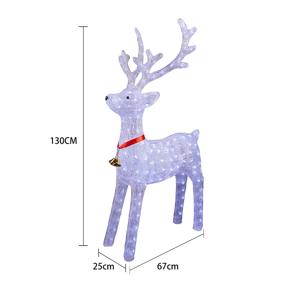 Rentier aus Acryl – 130 cm hoch mit LED-Beleuchtung