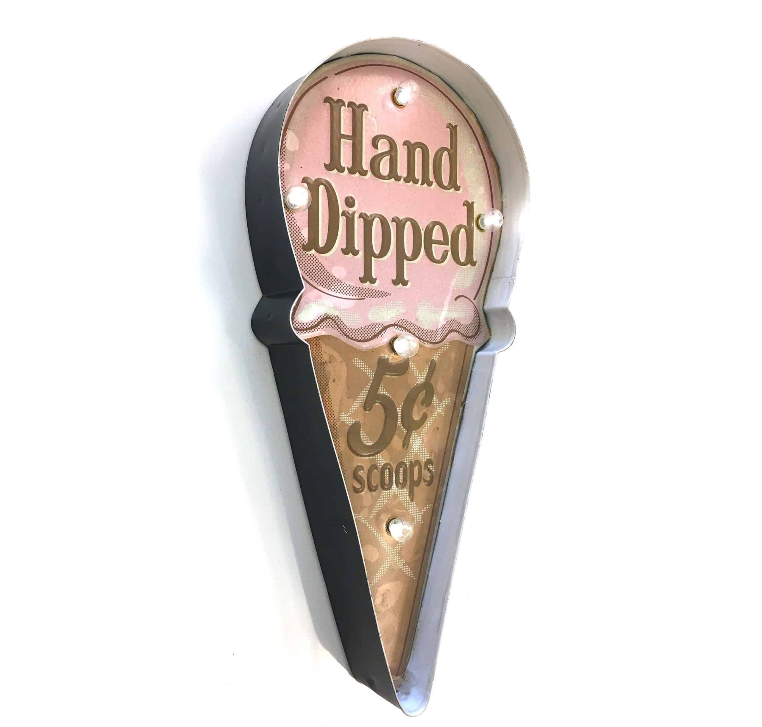 Retro Schild HAND DRIPPED mit Beleuchtung