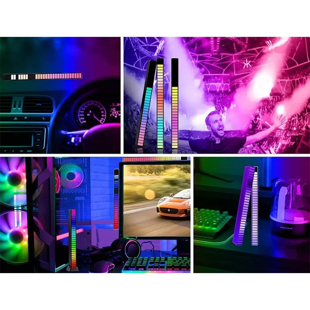 Soundgesteuerte Gaming-RGB-Lichtleiste (16 LEDs)