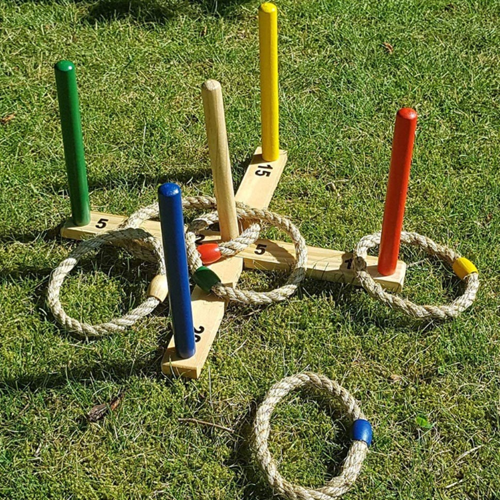 Ringwurfspiel aus Holz inkl. 5 Ringen