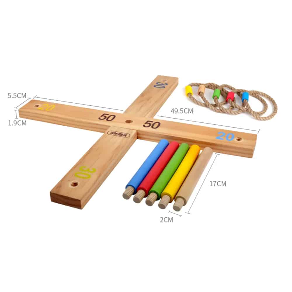 Ringwurfspiel aus Holz inkl. 5 Ringen