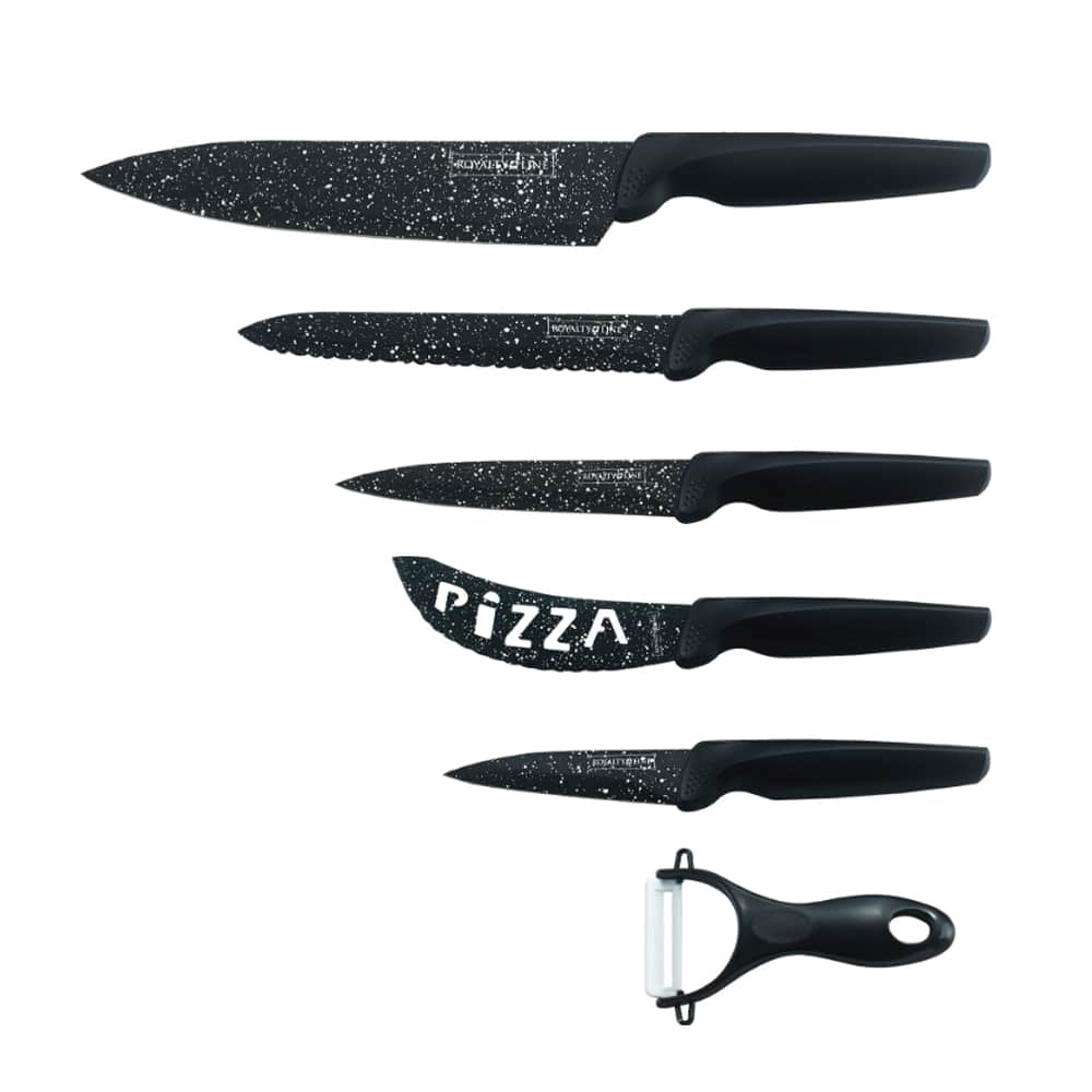 Messerset (5-teilig + Schäler) Royalty Line mit Marmorbeschichtung