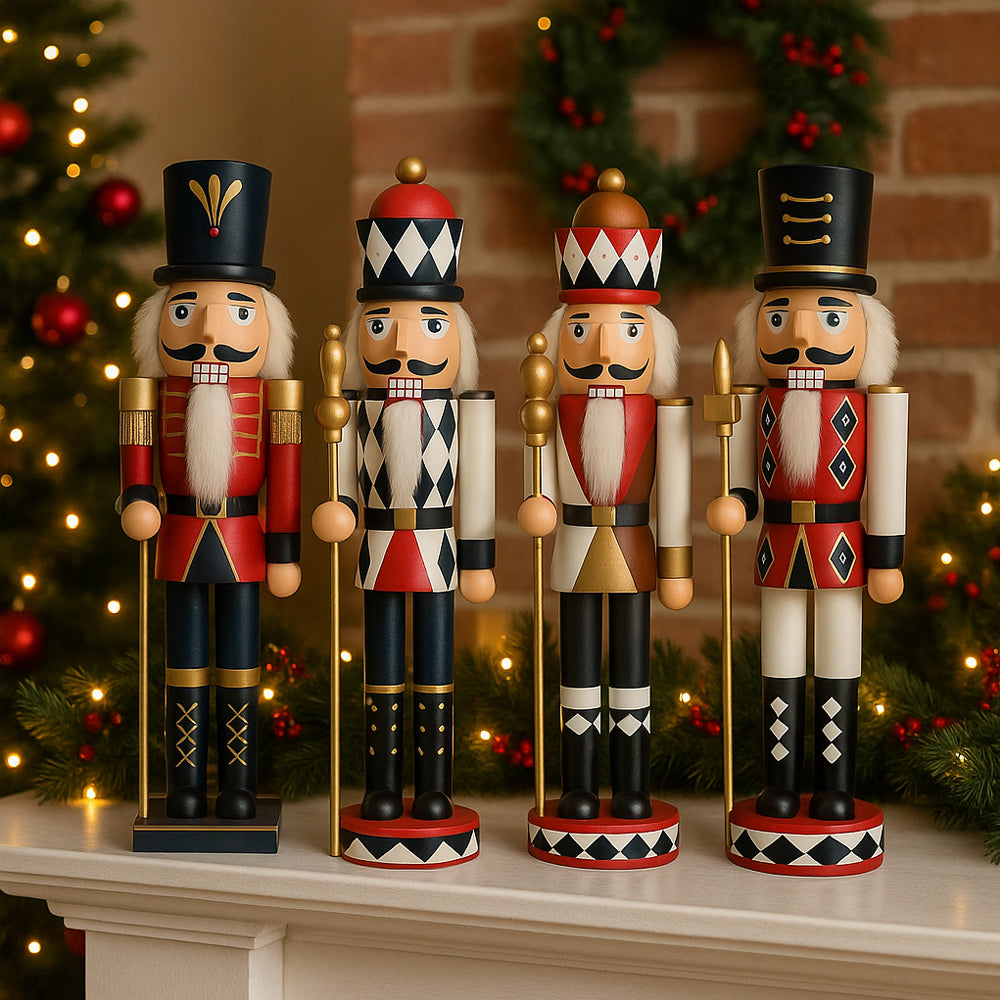 Nussknackerfiguren aus Holz – 60 cm – 4 verschiedene Figuren