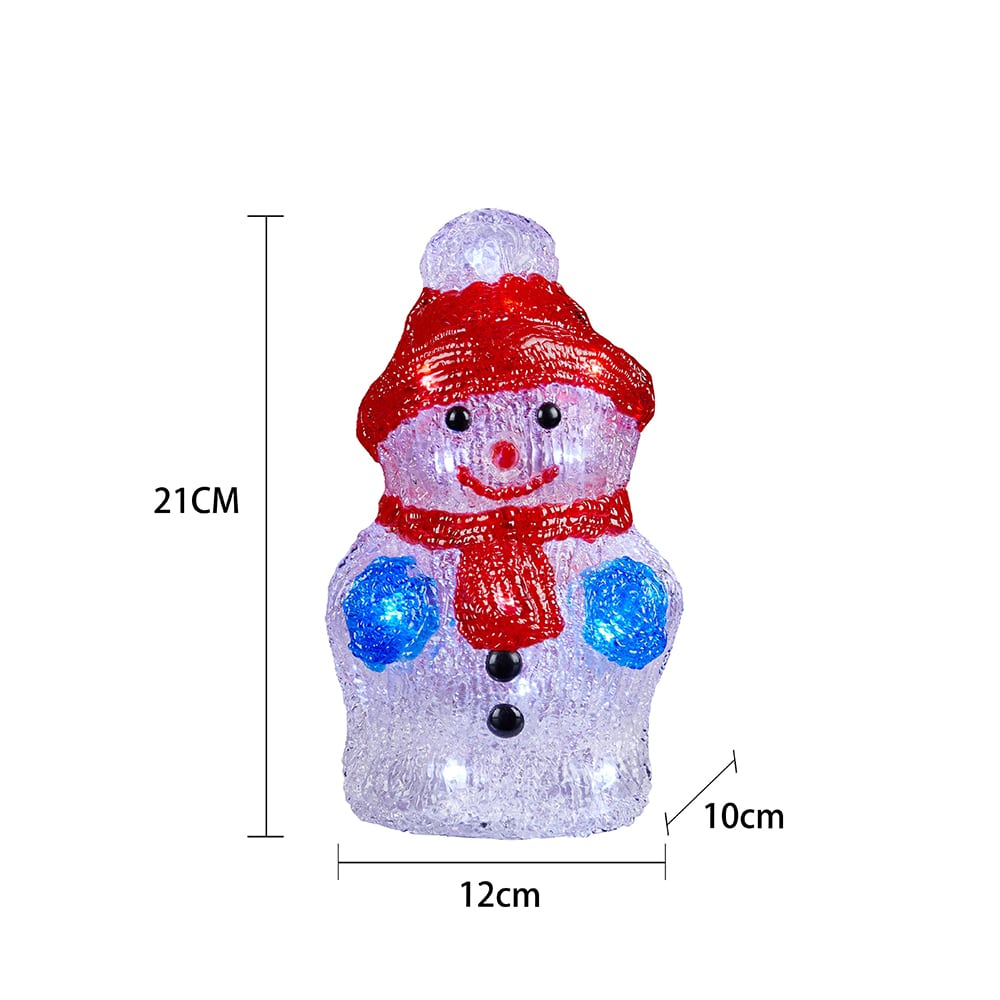 Schneemann Acryl - Höhe 21 cm mit LED-Licht