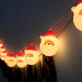 Lichterkette 2 Meter mit 10 Weihnachtsmännern - Batteriebetrieben -