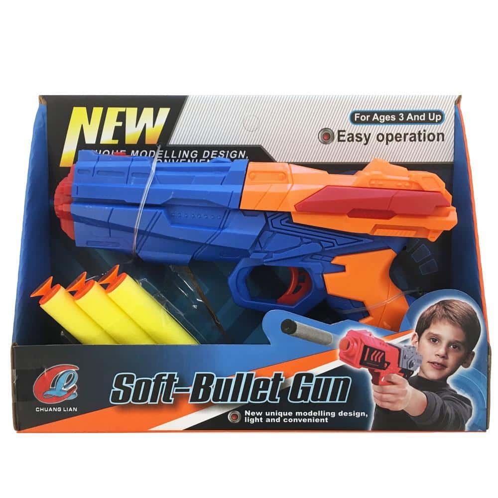 Spielzeug-Softgun mit 3 Schaumstoffpfeilen - Spielzeugpistole