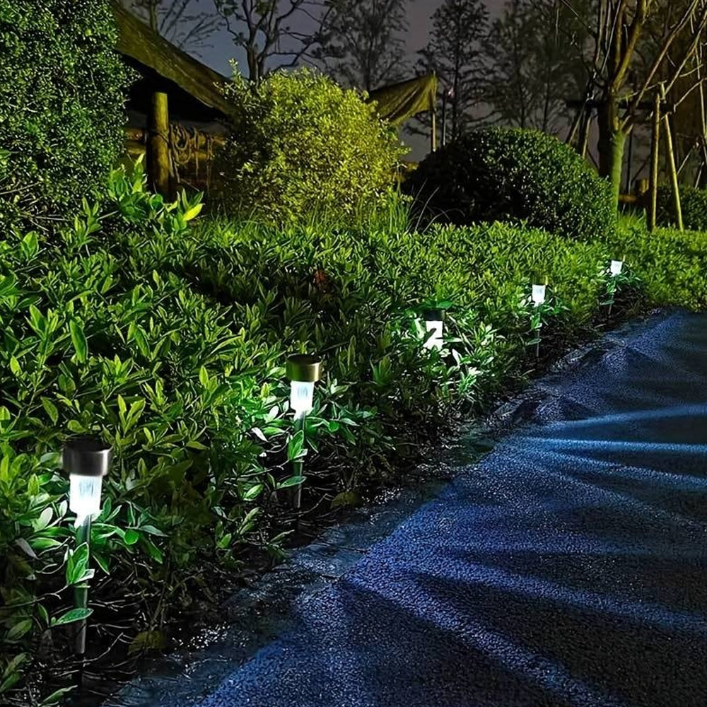 LED-Solarzellenlampen auf Spießen - Schwarz 10 Stk.