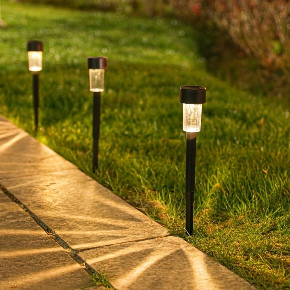 LED-Solarzellenlampen auf Spießen - Schwarz 10 Stk.