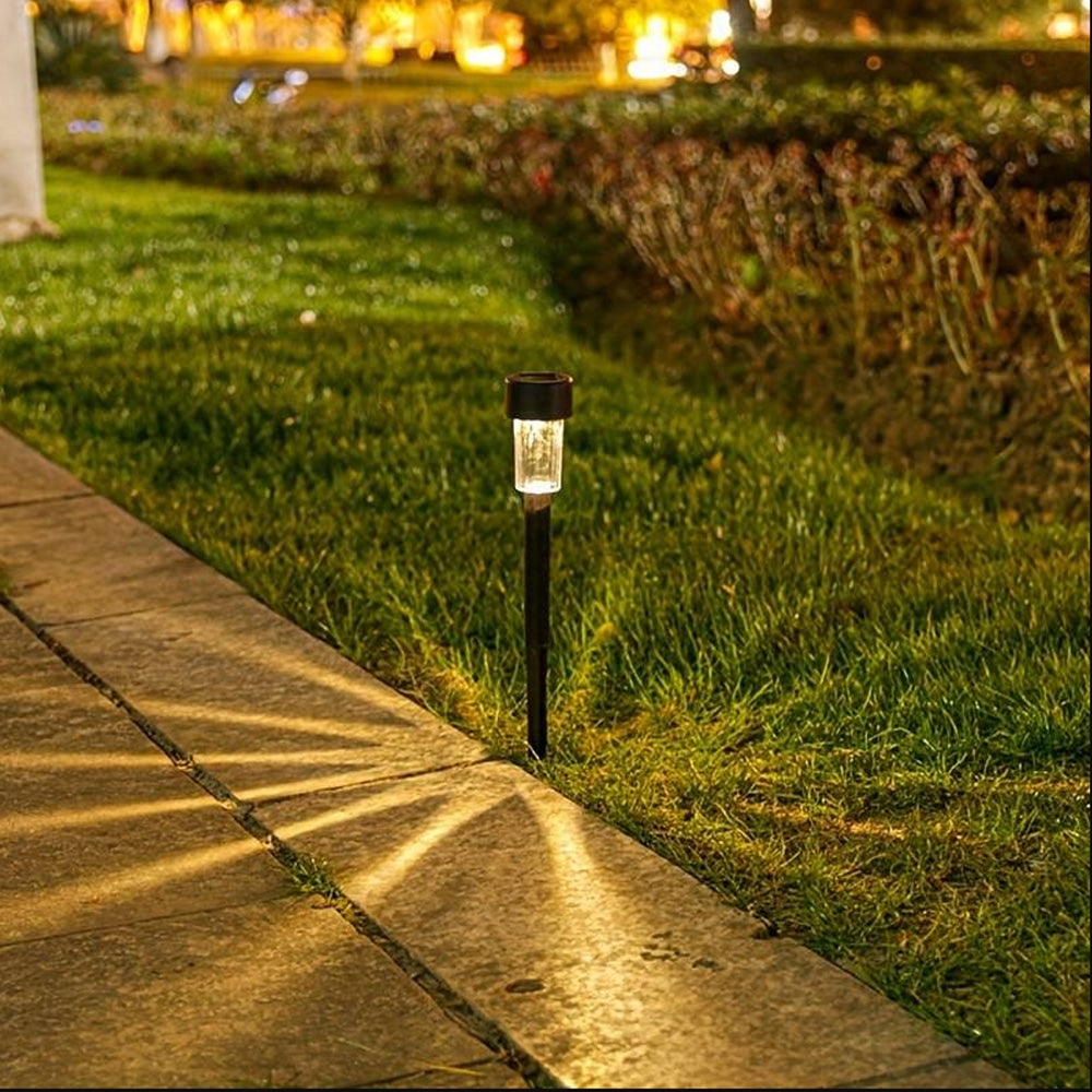 LED-Solarzellenlampen auf Spießen - Schwarz 10 Stk.