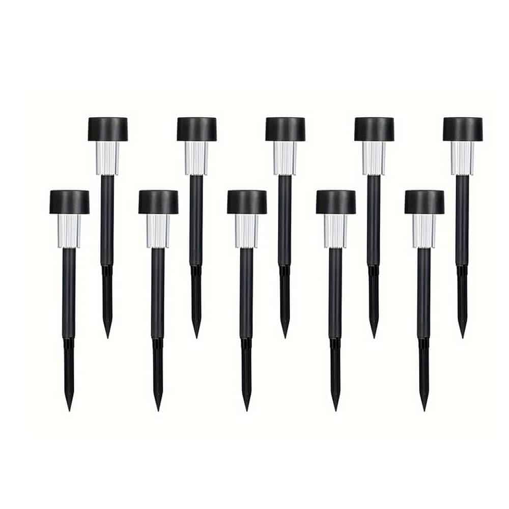 LED-Solarzellenlampen auf Spießen - Schwarz 10 Stk.