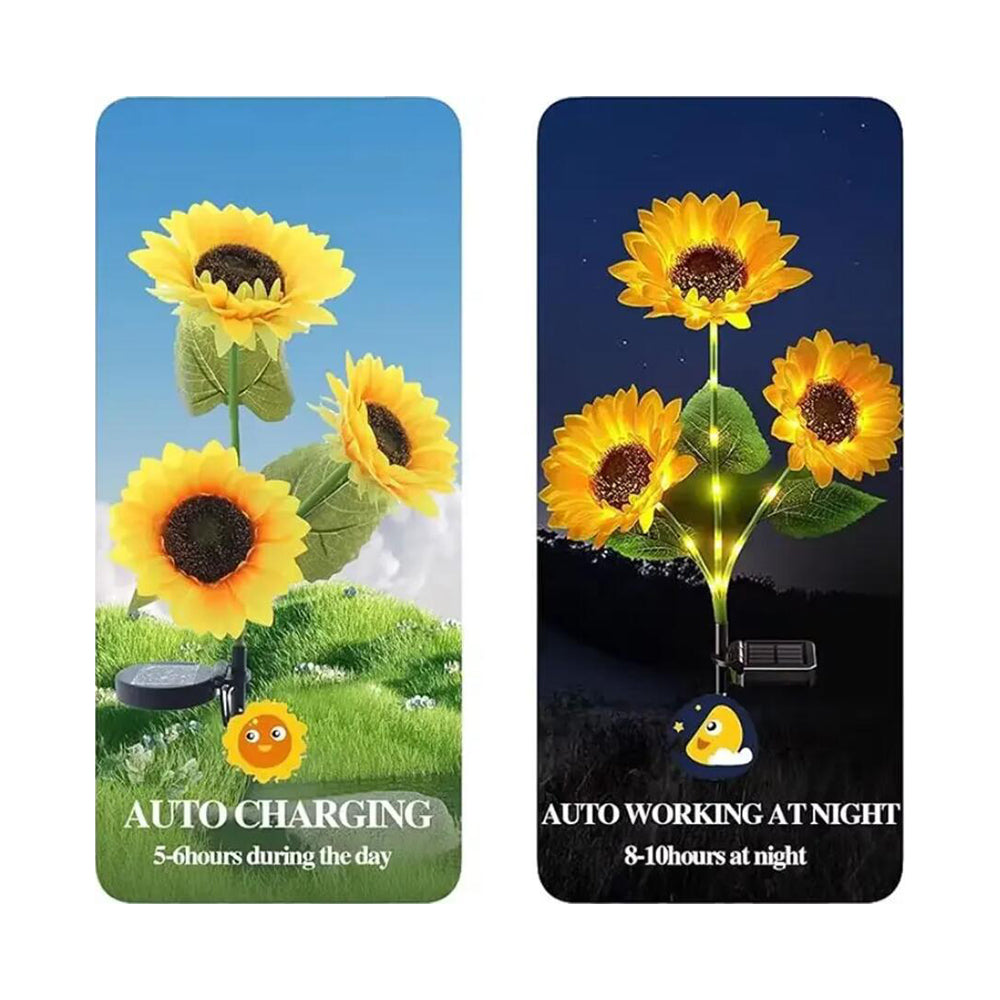 Solar-Sonnenblumen-Gartenlampe 78 cm