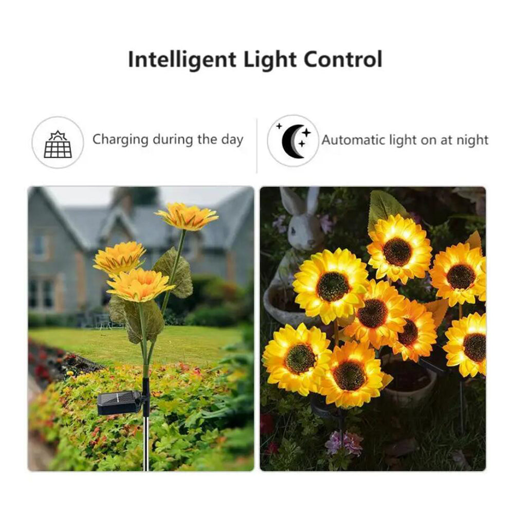 Solar-Sonnenblumen-Gartenlampe 80 cm