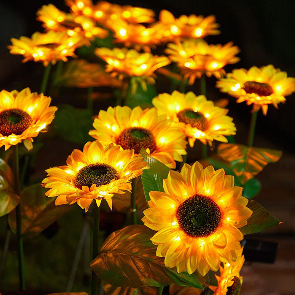 Solar-Sonnenblumen-Gartenlampe 80 cm