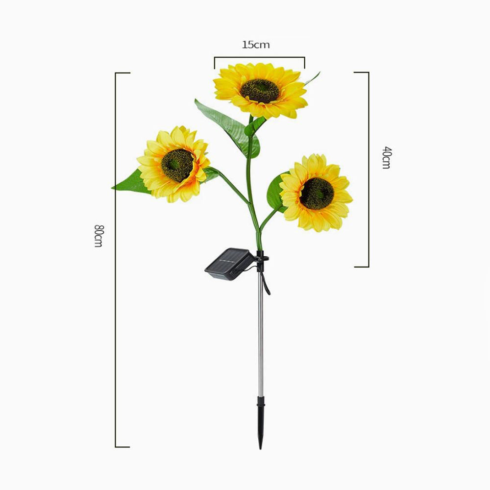 Solar-Sonnenblumen-Gartenlampe 80 cm