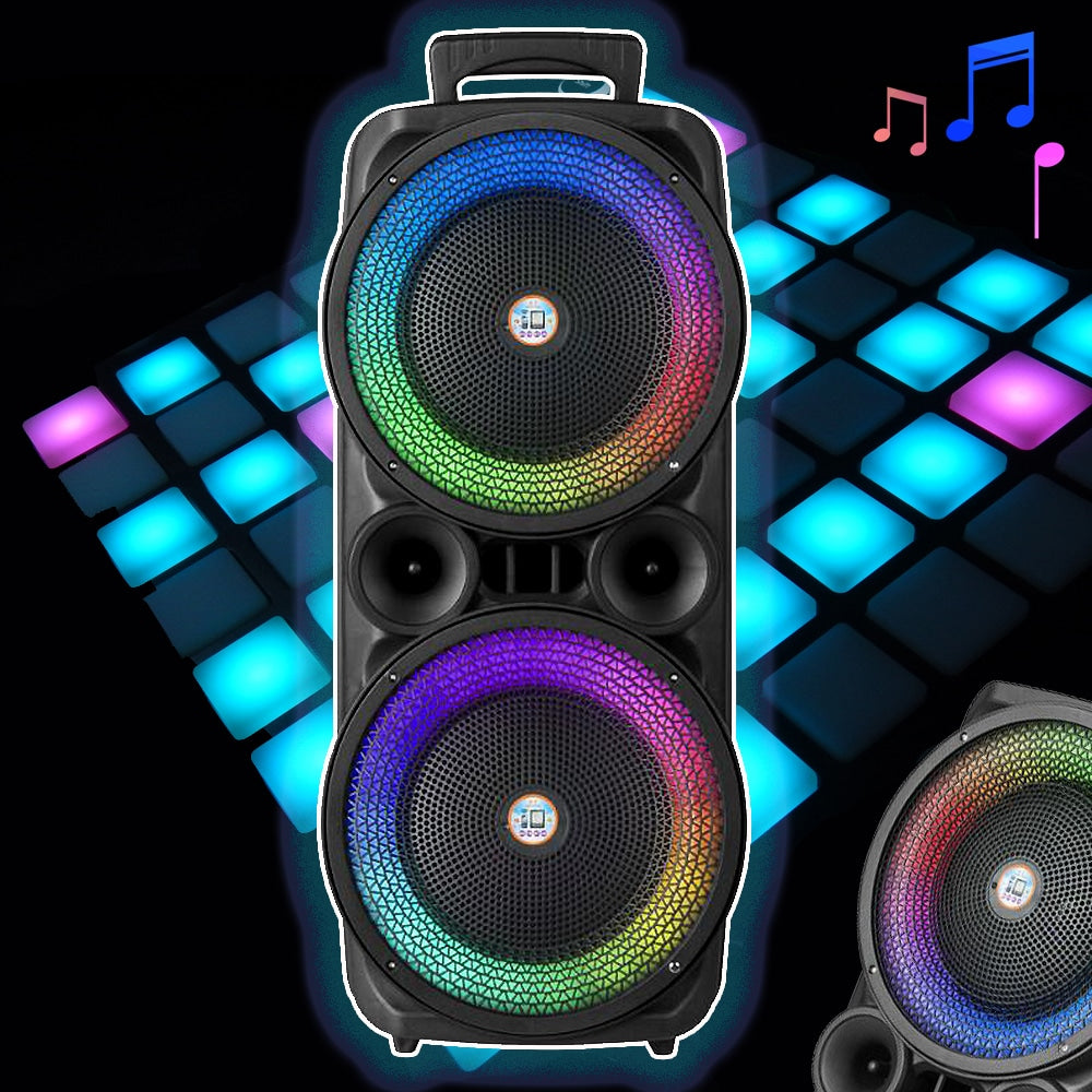 Soundbox 2 x 8" - LED-Beleuchtung, Mikrofon und Fernbedienung