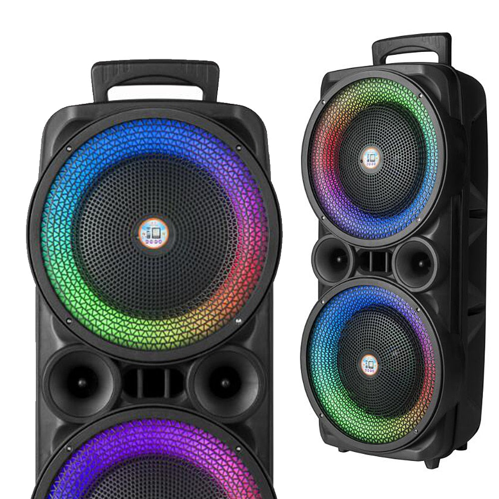 Soundbox 2 x 8" - LED-Beleuchtung, Mikrofon und Fernbedienung
