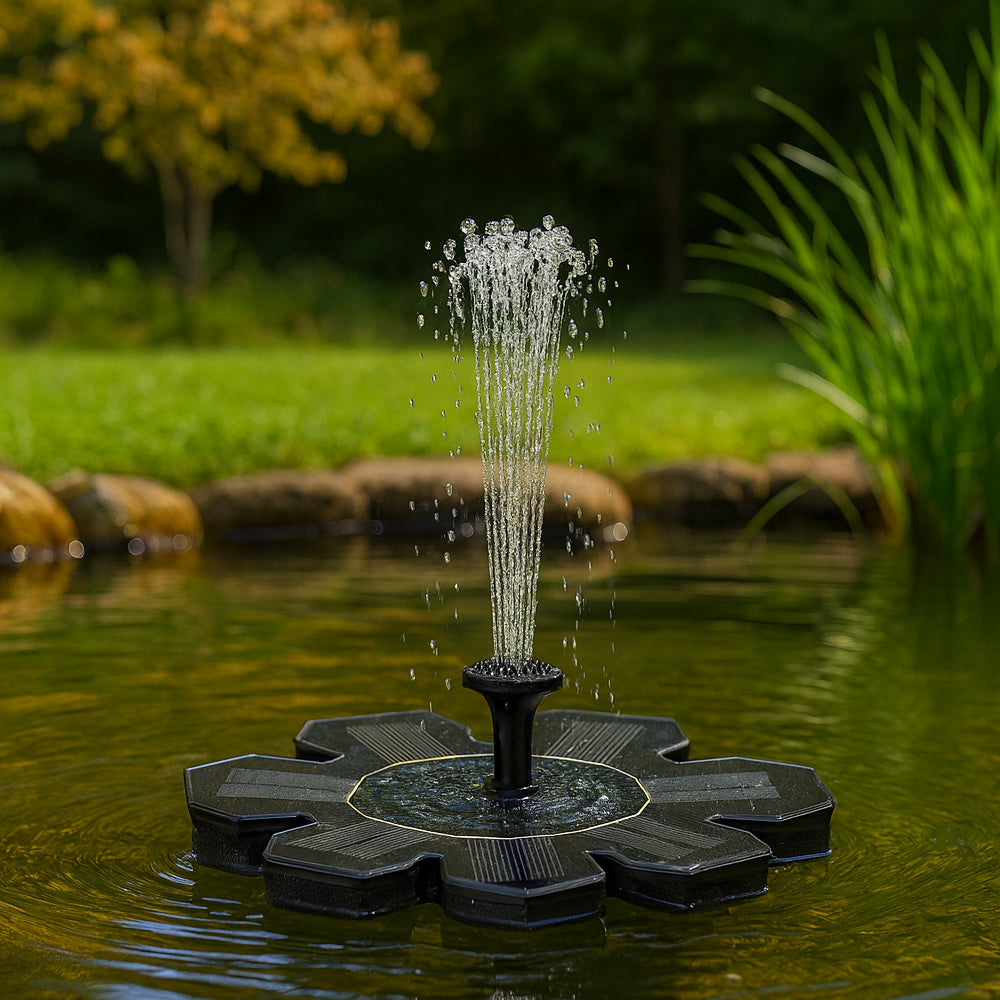 Solarbetriebener Springbrunnen (schwimmend) – Ø 19 cm
