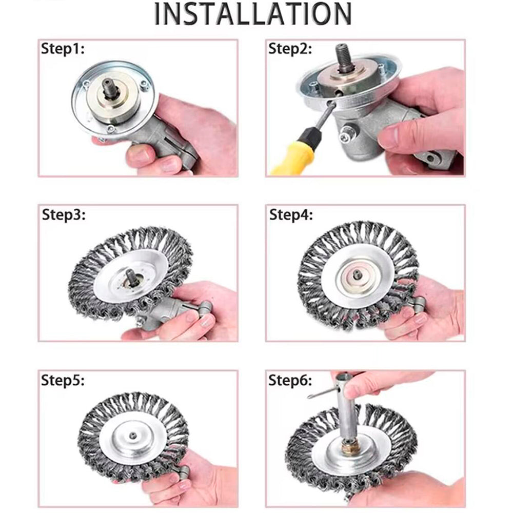 Effektive Stahlbürste 6" oder 8" für Unkrautentfernung und Polieren