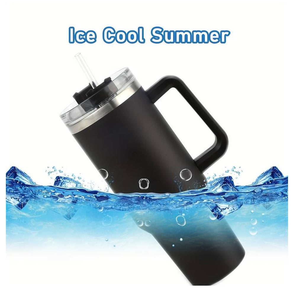 Tumbler Thermobecher 1200 ml mit Griff, Deckel und Strohhalm