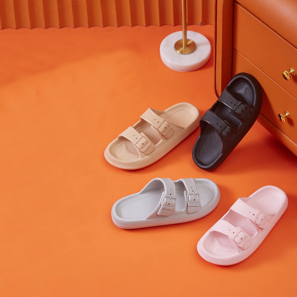 Stilvolle & bequeme Hausschuhe mit Schnalle für Damen/Herren - weitere Farben -