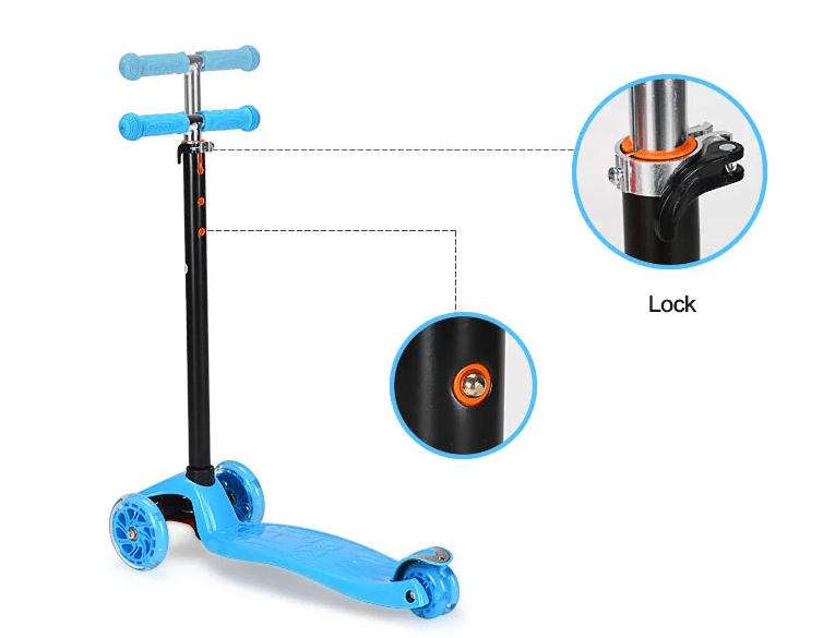Roller 3 Räder mit LED-Licht (Blau oder Pink)