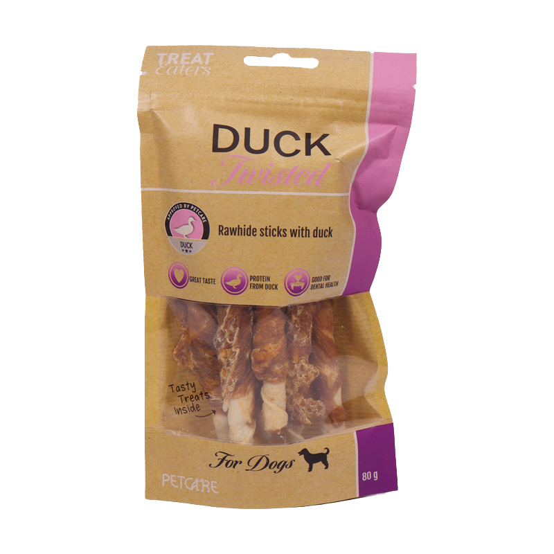 Treateaters Twisted Duck  – Gedrehte Enten-Kaustangen für Hunde 80g