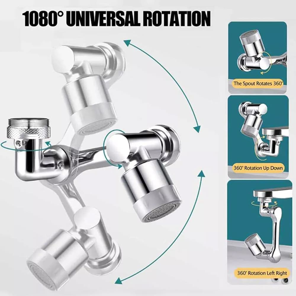 Wasserhahnverlängerung – 1080° drehbar – 2 Strahlfunktionen