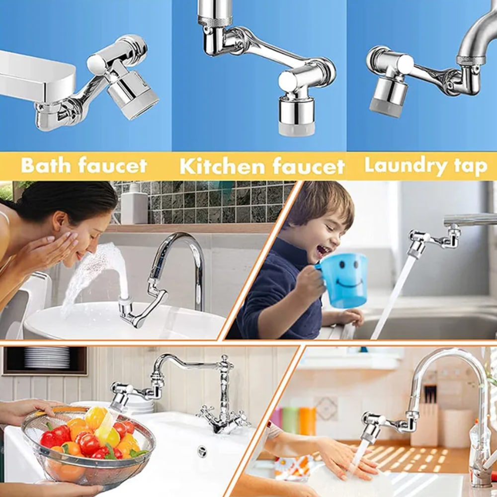 Wasserhahnverlängerung – 1080° drehbar – 2 Strahlfunktionen