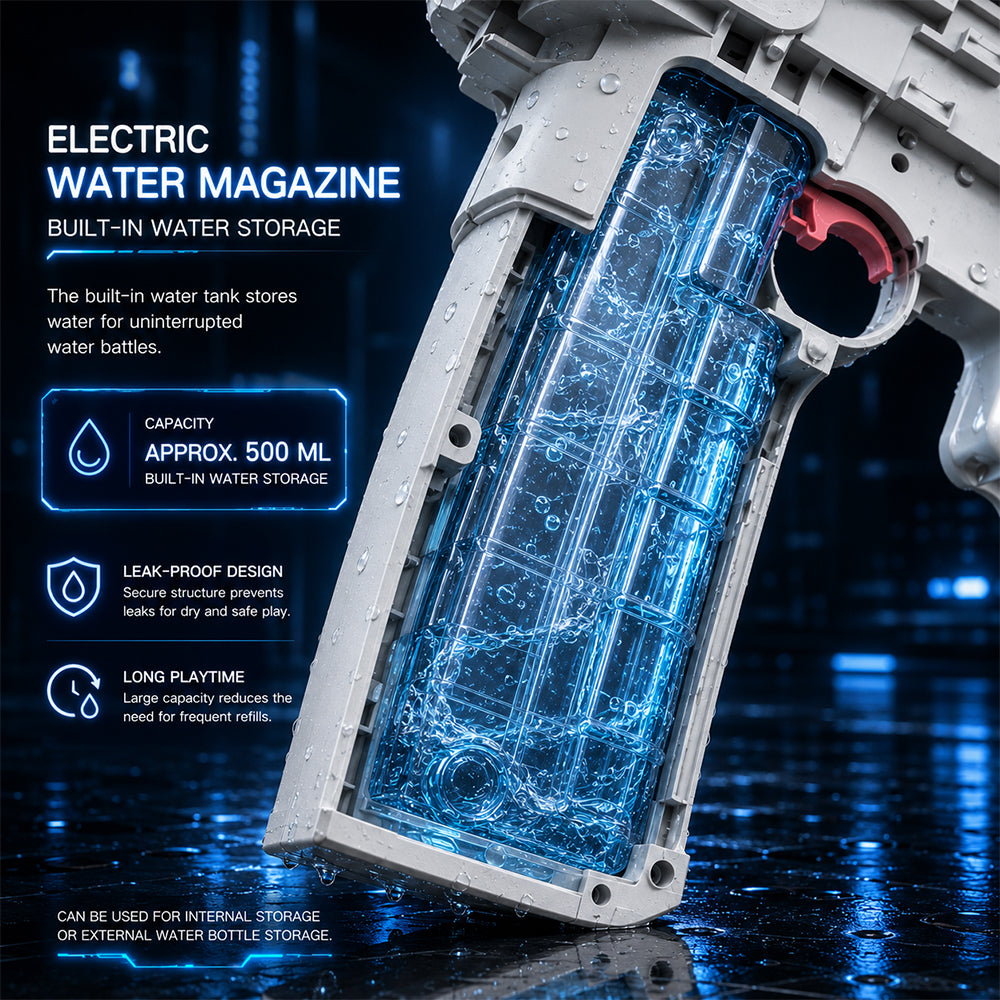 Elektrische Wasserpistole M146 – Modell Blau mit Zielfernrohr & 500 ml Wassertank