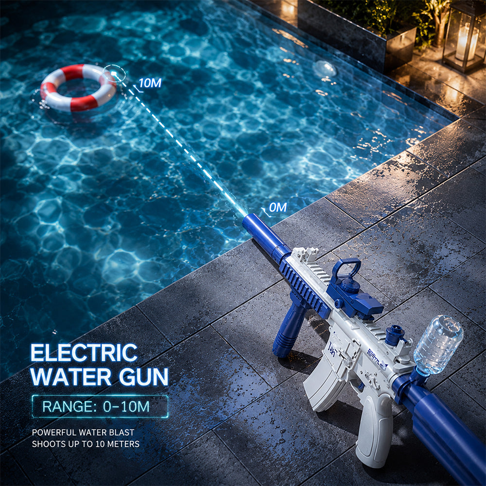 Elektrische Wasserpistole M146 – Modell Blau mit Zielfernrohr & 500 ml Wassertank