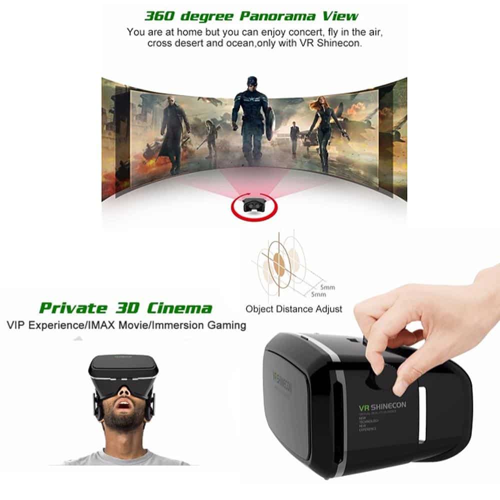 VR-Headset-Brille 4.0 - Shinecon Virtual Reality Smartphone